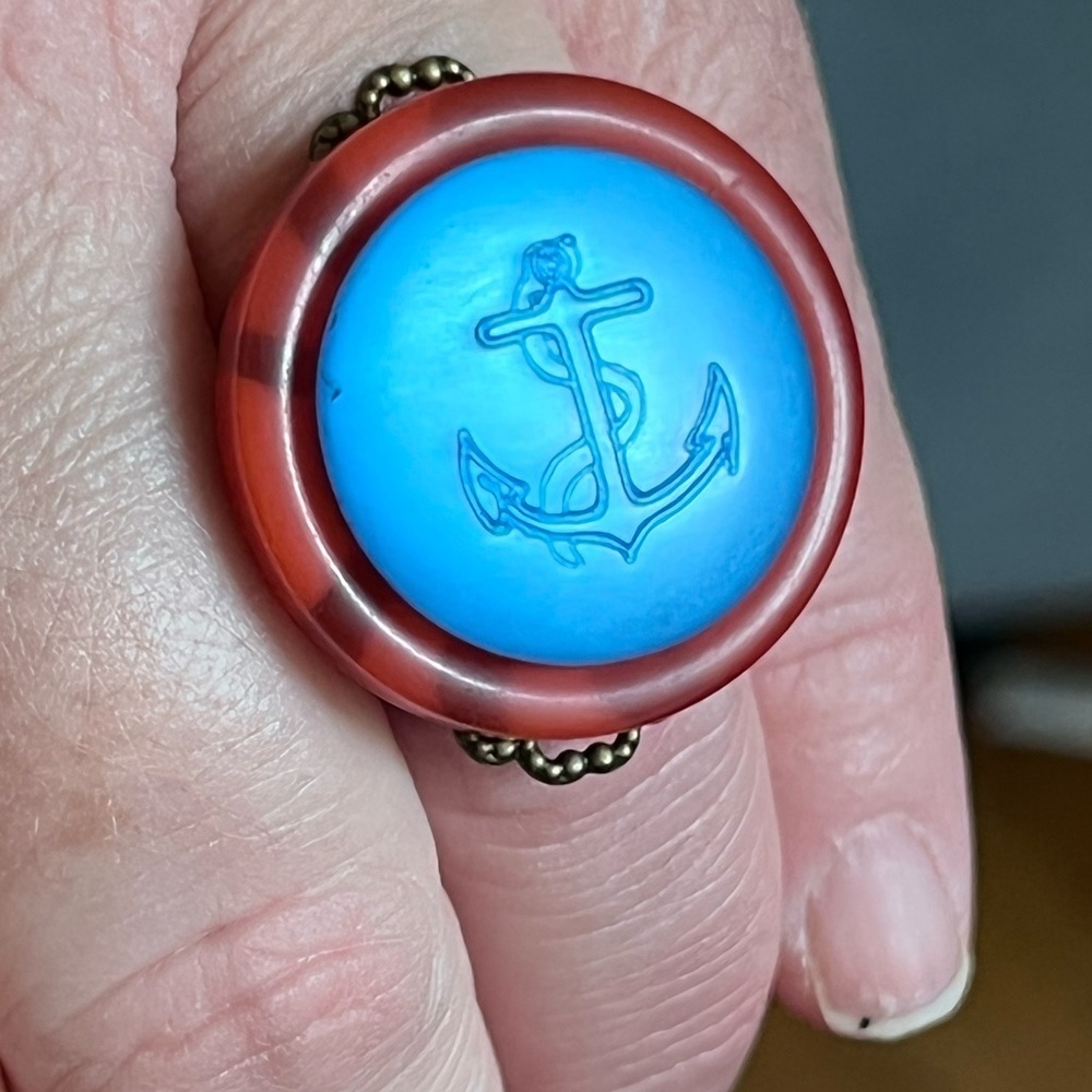 Nautical button ring - Repurposed eco-friendly​​​
